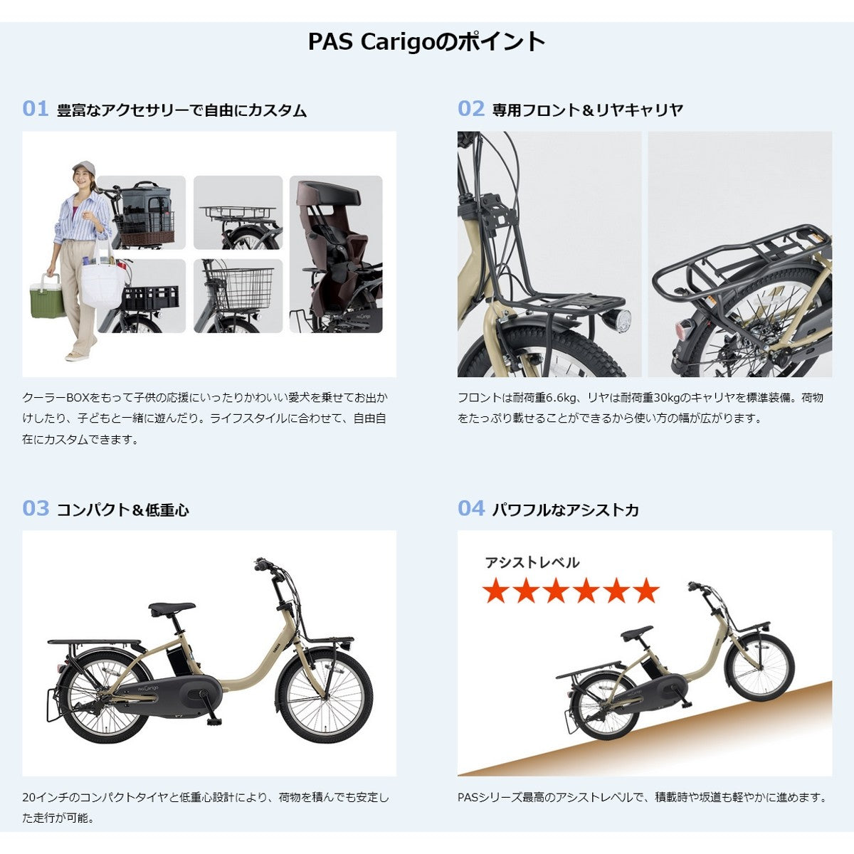 店頭受取限定 電動自転車 小径自転車 ヤマハ PAS Carigo パスキャリゴー 20インチ YAMAHA PA20CG 電動アシスト自転車